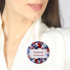 Patriotic USA Rot-Blau-Flaggenmarke Button