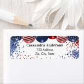 Patriotic USA - Rote Blaue Flagge Rücksendeadresse (Insitu)