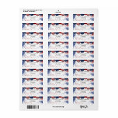 Patriotic USA - Rote Blaue Flagge Rücksendeadresse (Vorne)