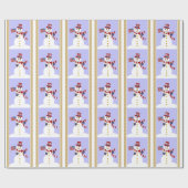 Patriotic USA Snowman Wrapping Paper Geschenkpapier (Flach)