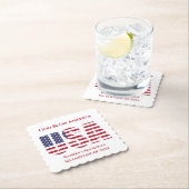 Patriotic USA Square Scalloped Paper Untersetzer (Vor Ort)