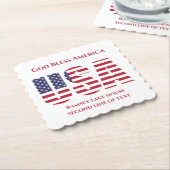 Patriotic USA Square Scalloped Paper Untersetzer (angewinkelt)