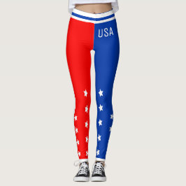 Patriotic USA Stars Red White und Blue Leggings