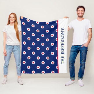 Patriotic USA Stars Streifen NAME Red White Blue Fleecedecke