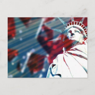 Patriotic USA Statue of Liberty Flag Design Postkarte