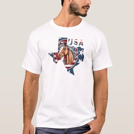 Patriotic USA Texas T-Shirt (Vorderseite)