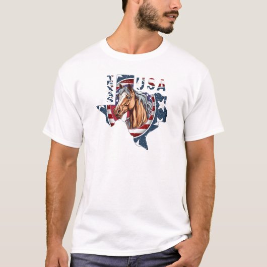 Patriotic USA Texas T-Shirt (Vorderseite)