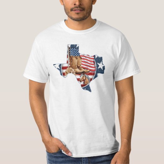 Patriotic USA Texas T-Shirt (Vorderseite)
