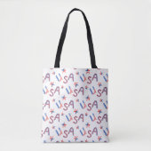 Patriotic USA Themed Tote Bag mit Black Handles Tasche (Vorderseite)