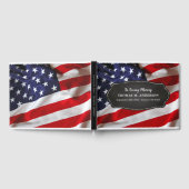Patriotic USA Veteran Memorial Funeral Guest Book Gästebuch (Voll)