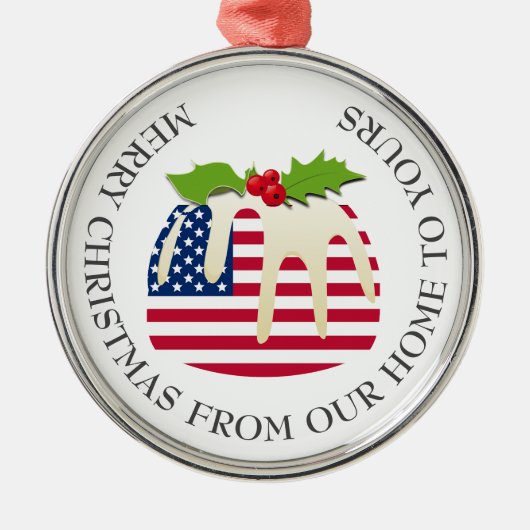 Patriotic USA Weihnachten Ornament Aus Metall (Vorne)