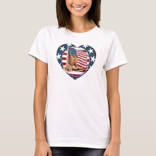 Patriotic USA Western Horse T-Shirt (Vorderseite)