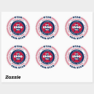 Patriotic Utah Circle Design Aufkleber