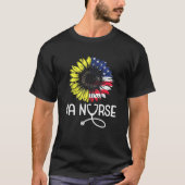 Patriotic Va Nurse Veterans Affairs American Flag T-Shirt (Vorderseite)