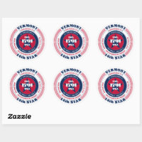 Patriotic Vermont Circle Design Sticker