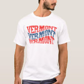Patriotic Vermont Red und Blue Boho T - Shirt (Vorderseite)