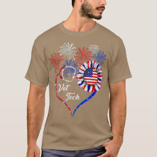 Patriotic Vet Tech 4. Juli Amerikanische Flagge Su T-Shirt