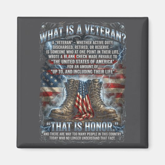 Patriotic Veteran Definition Blank Check Sacrifice Magnet (Vorne)