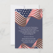 Patriotic Veteran Foto Beerdigung Dankeschön Karte (Rückseite)