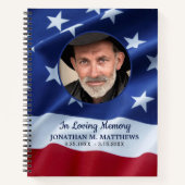 Patriotic Veteran Funerbital American Flag Guestbo Notizblock (Vorderseite)