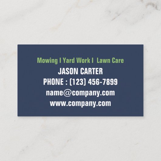 Patriotic Veteran Yard Landscaping Grass Mowing Visitenkarte (Rückseite)