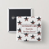 Patriotic Veteran's Day American Flag Star Button (Vorne & Hinten)