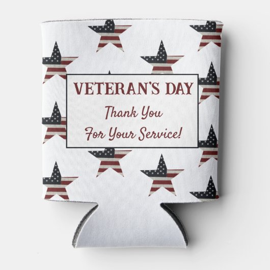 Patriotic Veteran's Day American Flag Star Dosenkühler (Vorderseite)