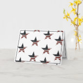 Patriotic Veteran's Day American Flag Star Karte (Gelbe Blume)