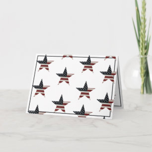 Patriotic Veteran's Day American Flag Star Karte