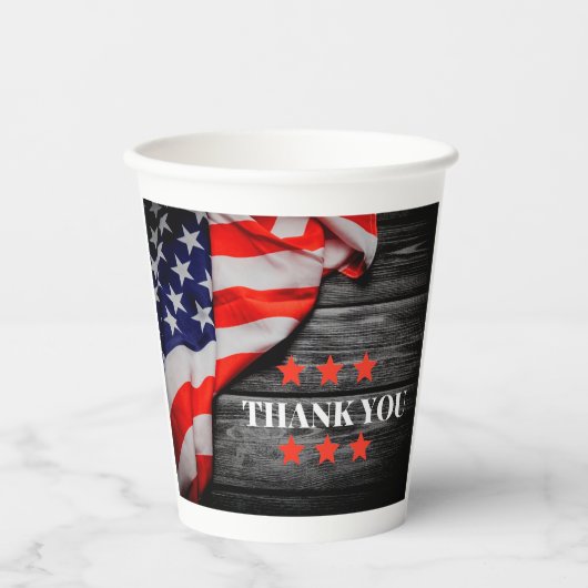 Patriotic Vielen Dank Pappbecher (Vorderseite)
