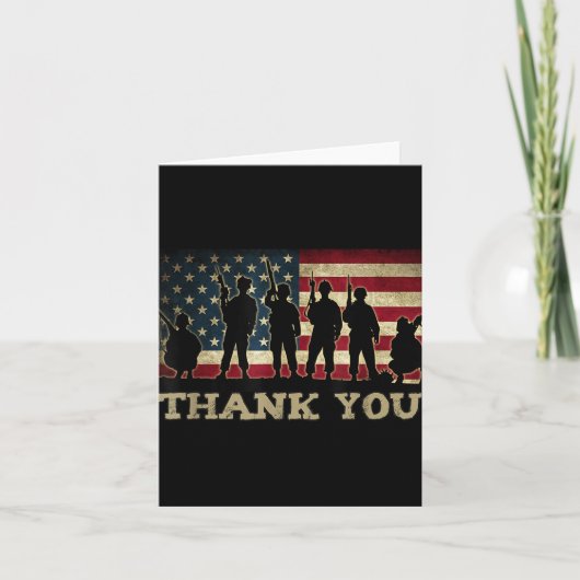 Patriotic Vielen Dank Soldiers Veterans American F Karte (Vorderseite)