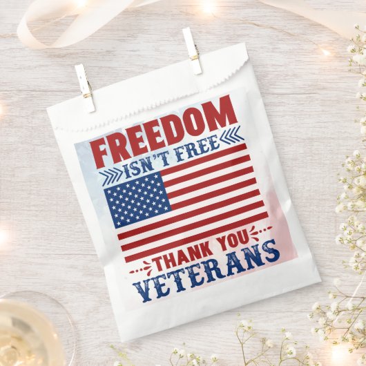 Patriotic Vielen Dank Veterans Freedart Favor Bag Geschenktütchen (Ausgeschnitten)