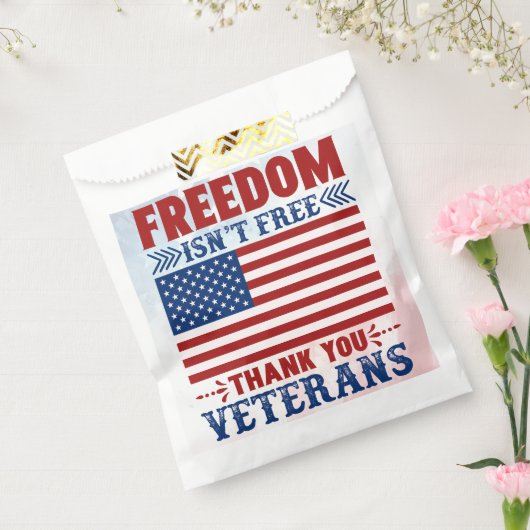 Patriotic Vielen Dank Veterans Freedart Favor Bag Geschenktütchen (Versiegelt)
