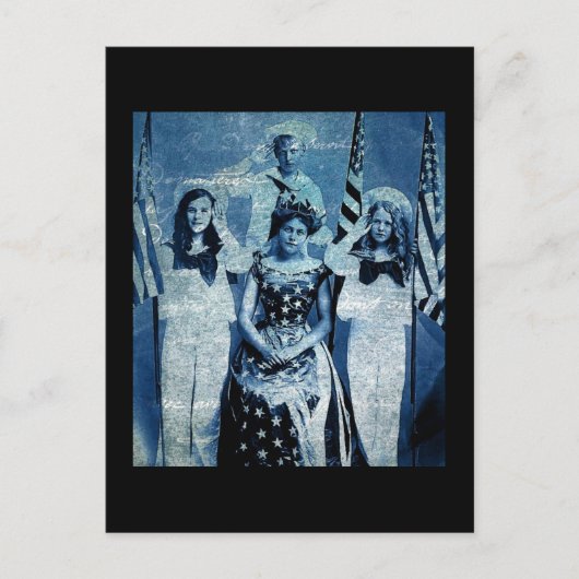 Patriotic Vintag Collage Postkarte (Vorderseite)