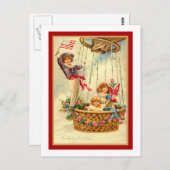 Patriotic Vintag Geburtstagsgrüße Postkarte (Vorne/Hinten)