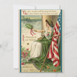 Patriotic Vintag Retro USA Lady Liberty Feiertagskarte