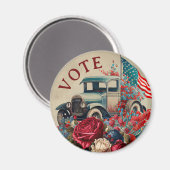 Patriotic Vintage Truck Magnet (Vorderseite/Rückseite)
