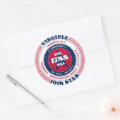 Patriotic Virginia Circle Design Sticker (Umschlag)