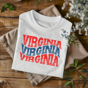 Patriotic Virginia Red and Blue Boho T - Shirt