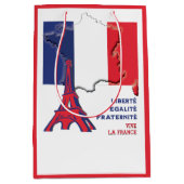 Patriotic Vive La FRANCE Paris Mittlere Geschenktüte (Vorderseite)