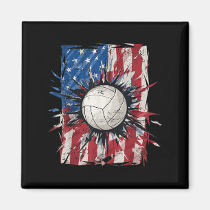 Patriotic Volleyball th July Men USA American F Magnet