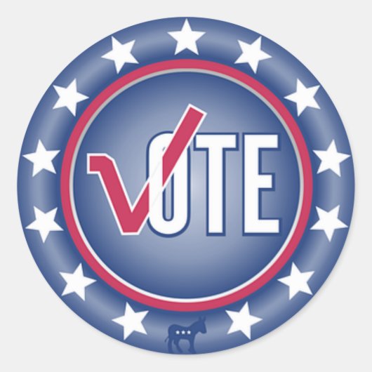 Patriotic Vote Democrat Donkey Symbol Stickers (Vorderseite)