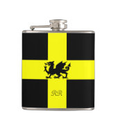 Patriotic Wales Dragon St Davids Hip Flask Flachmann (Vorderseite)