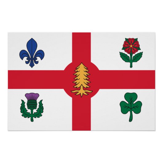 Patriotic wall poster with Flag of Montreal (Vorderseite)