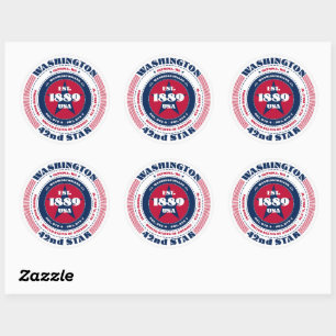 Patriotic Washington Circle Design Sticker