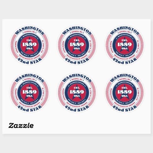 Patriotic Washington Circle Design Sticker (Blatt)