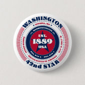 Patriotic Washington Circle mit Staat Details Button (Vorderseite)