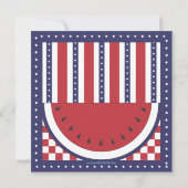 Patriotic Watermelon 4. Juli Barbecue Einladung (Rückseite)