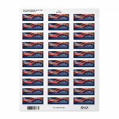 Patriotic Waving Flag Navy Family Address Design (Vorne)