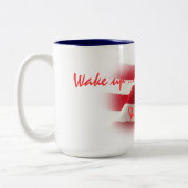 Patriotic Weckte auf und riecht die Coffee Beverag Zweifarbige Tasse (Links)